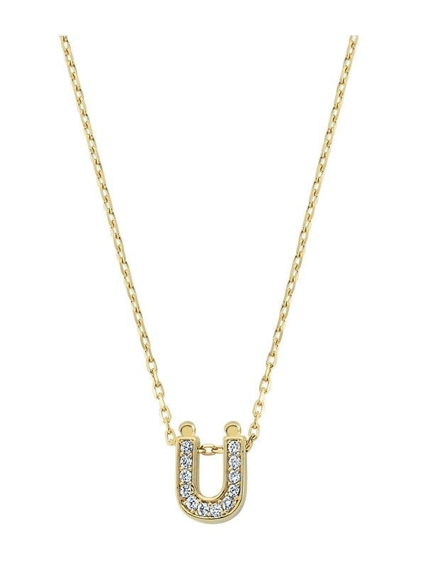 Altın Taşlı Ü Harf Kolye