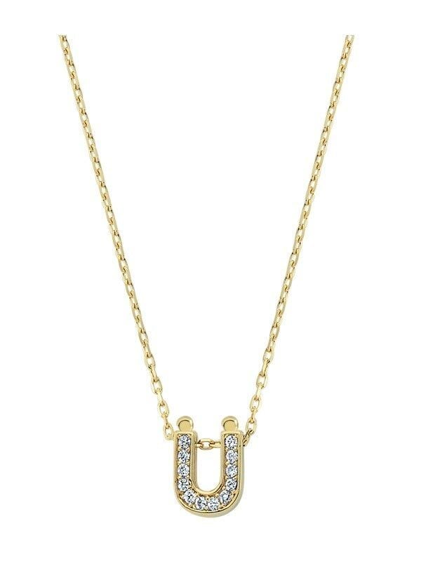Altın Taşlı Ü Harf Kolye