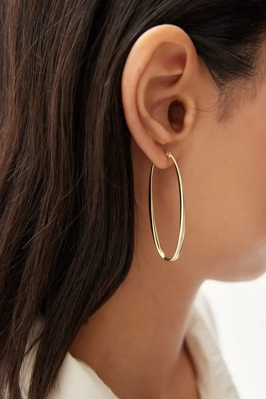 Altın Ellipses Küpe