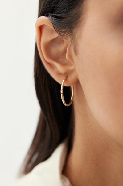 Altın Kalemli Halka Küpe