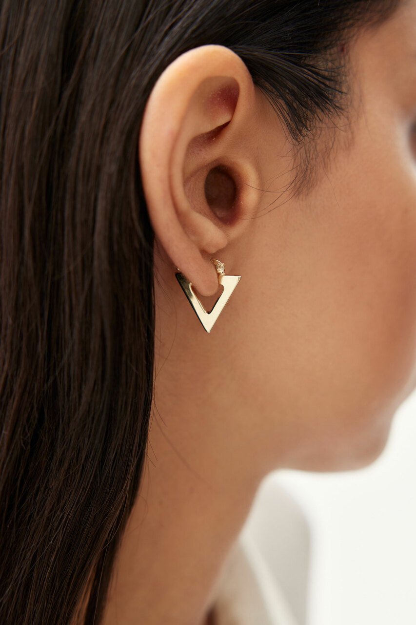 Altın Üçgen Küpe