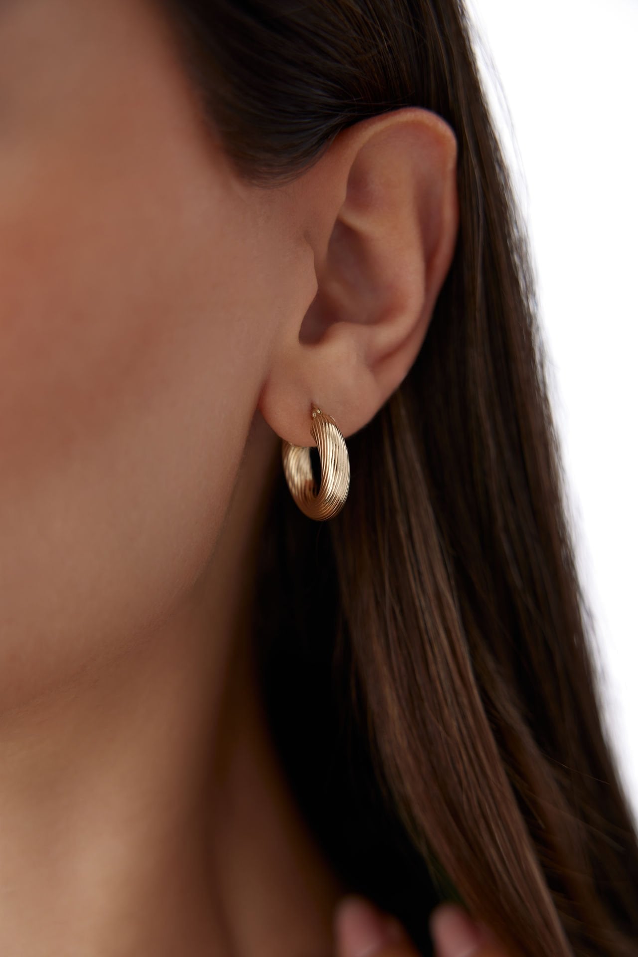 Altın Çizgili Bomb Küpe