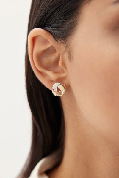 Altın Üçlü Daire Küpe