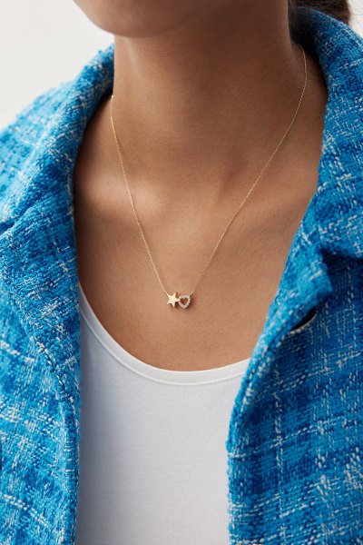 ALTIN KALPLİ YILDIZ KOLYE