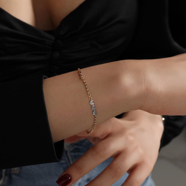 İki Renk Kalpli Bileklik