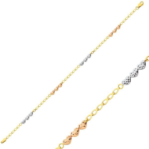 İki Renk Kalpli Bileklik