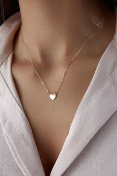 Altın Minimal Kalp Set