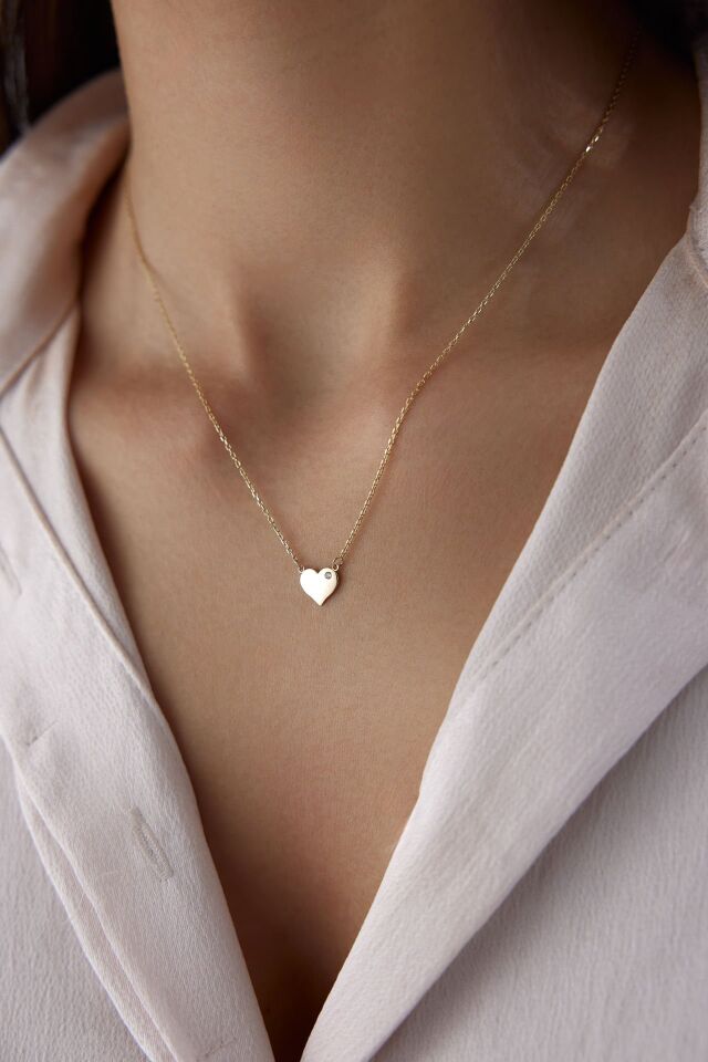 Altın Minimal Kalp Set