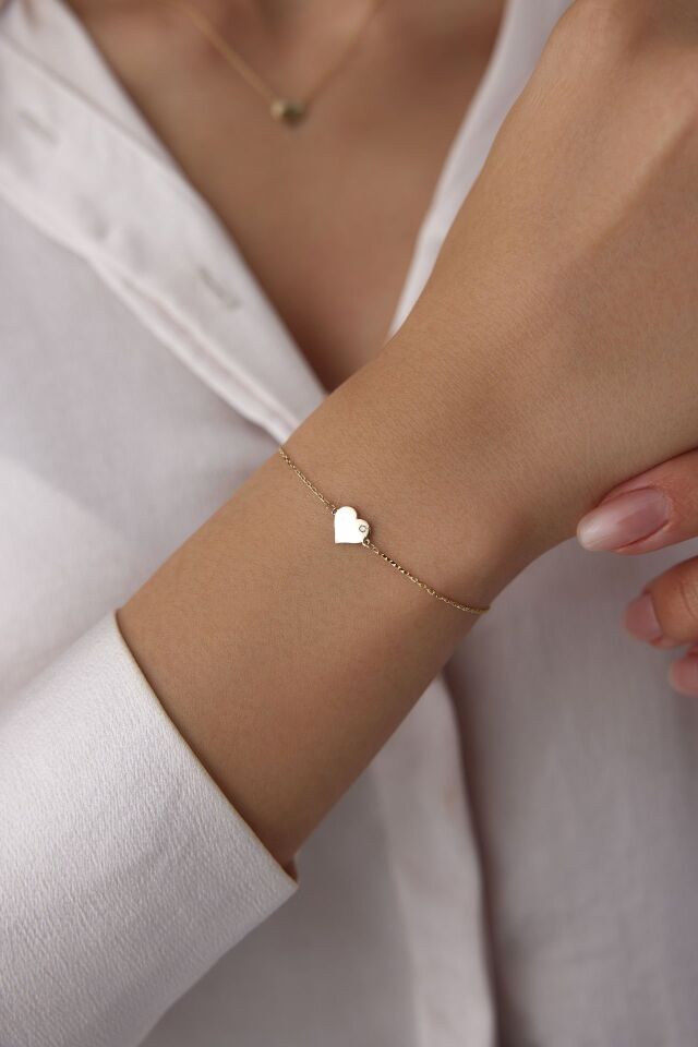 Altın Minimal Kalp Set