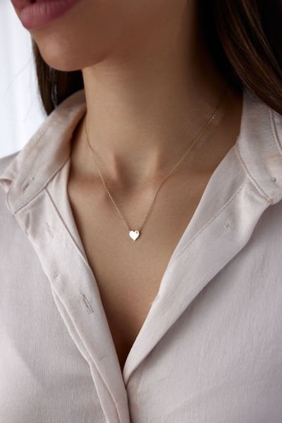 Altın Minimal Kalp Set