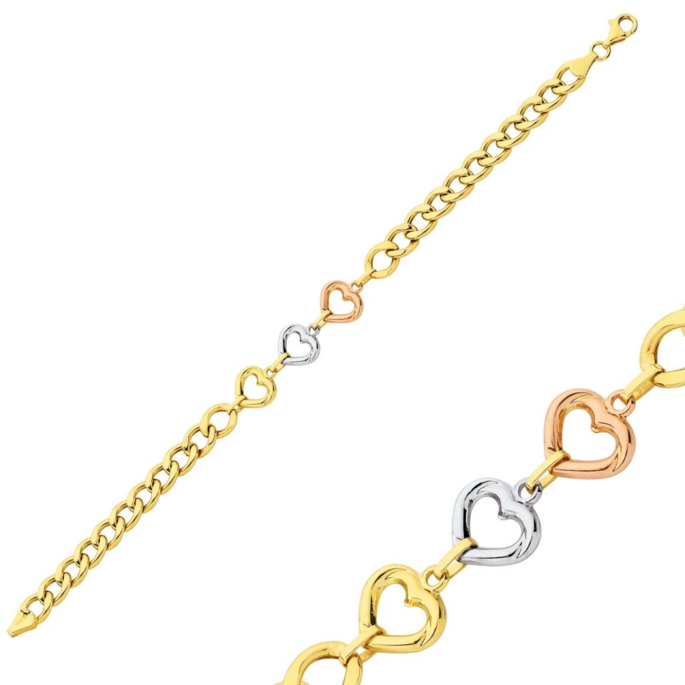 Üç Renk Kalpli Bileklik