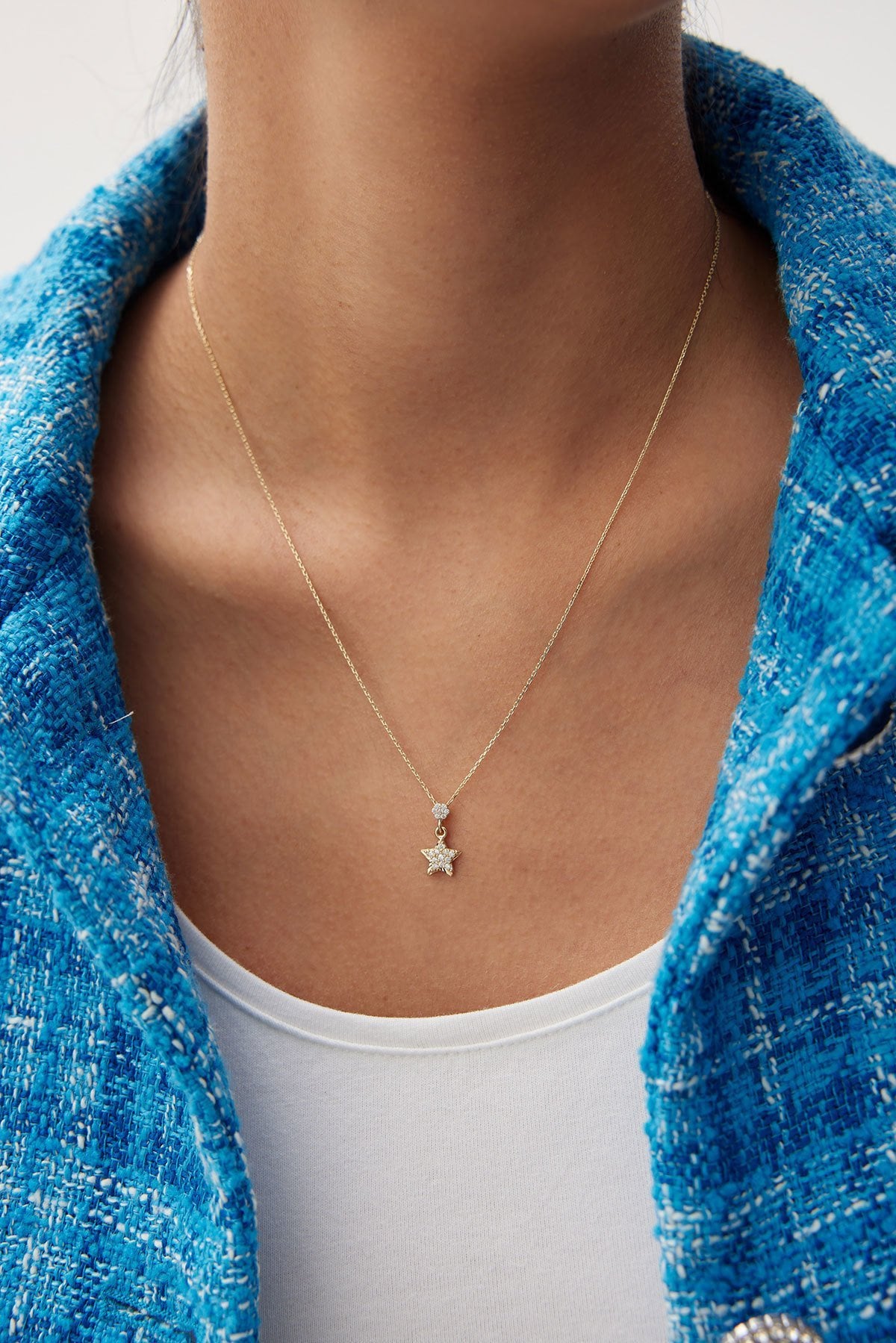 Altın Double Stars Kolye