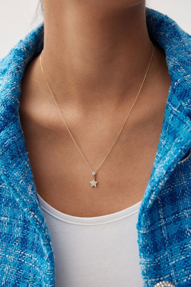 Altın Double Stars Kolye