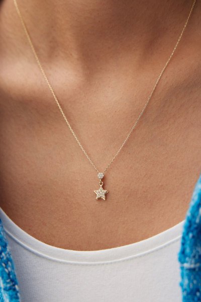 Altın Double Stars Kolye