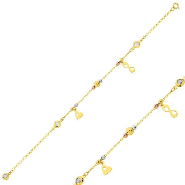 Kalp ve Sonsuzluk Figürlü Bileklik