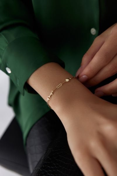 Altın Kalpli Ataç Bileklik