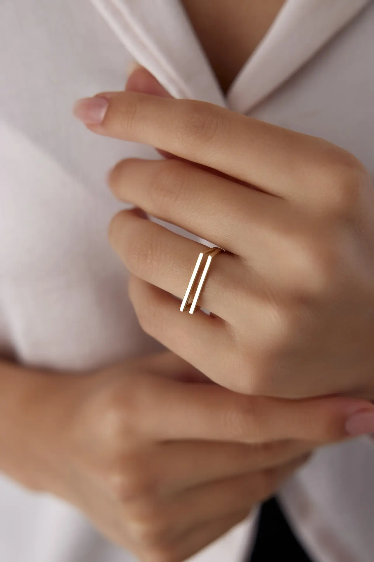 Altın Double Line Yüzük