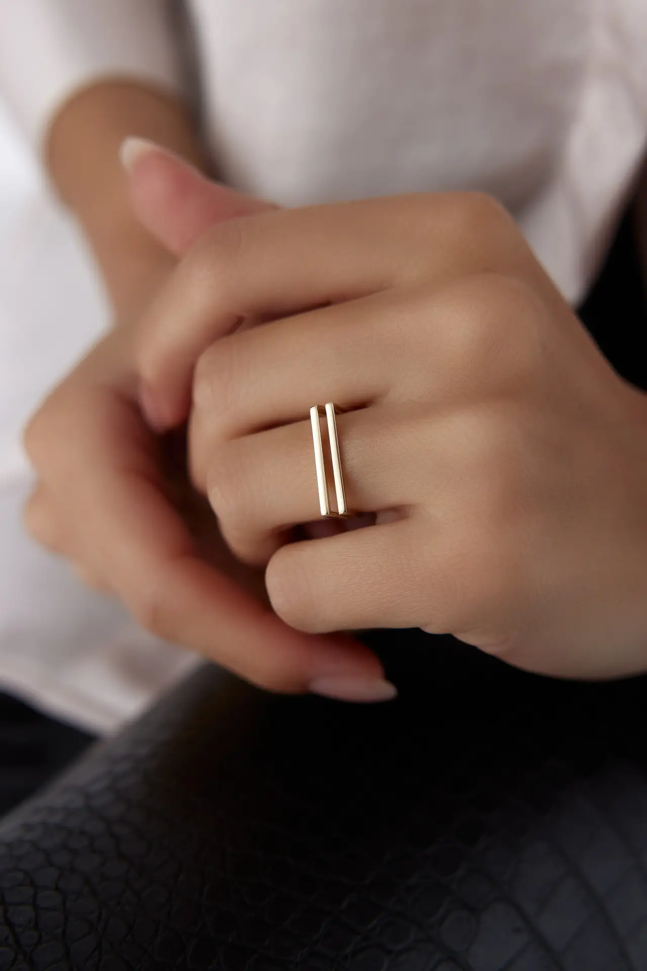 Altın Double Line Yüzük