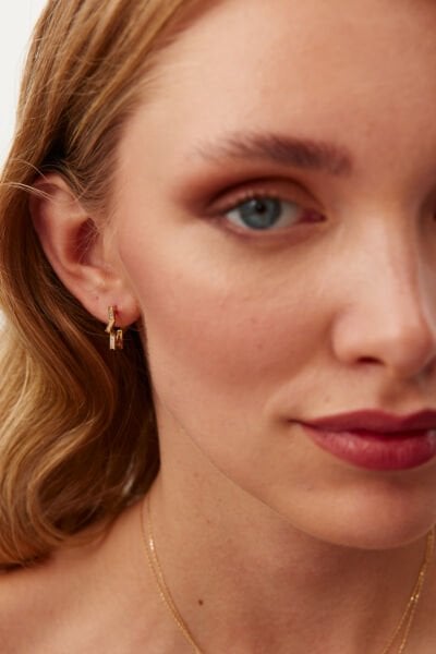 ALTIN TAŞLI YILDIZ KÜPE