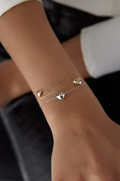 Üç Renkli Kalpli Bileklik