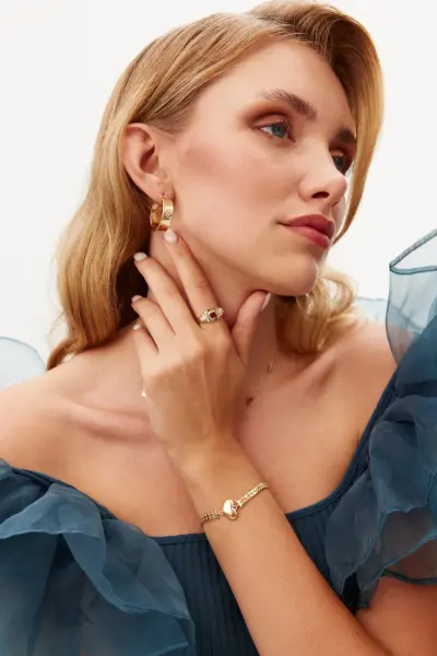 Altın Kalın Halka Küpe