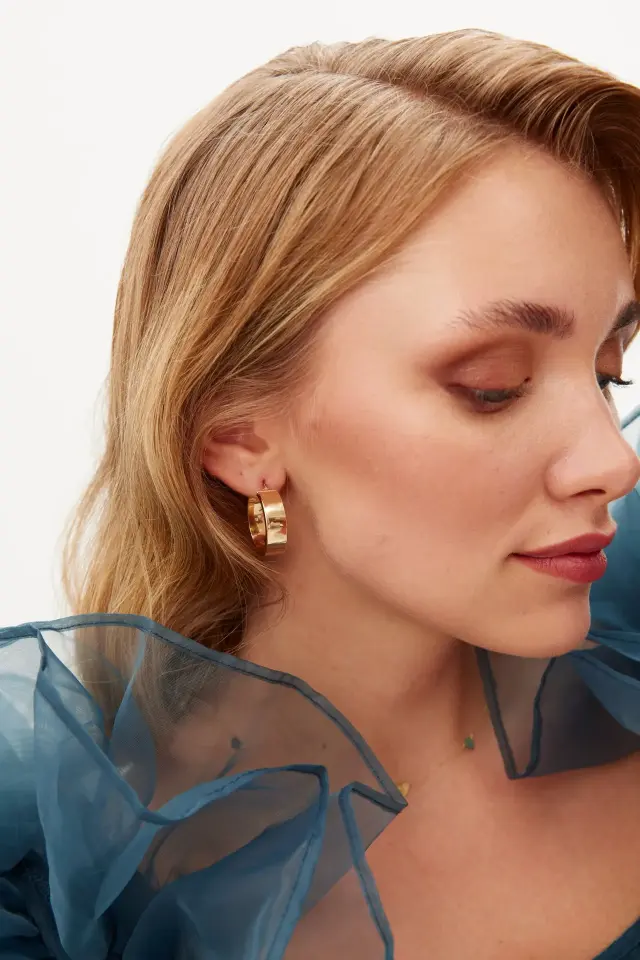 Altın Kalın Halka Küpe