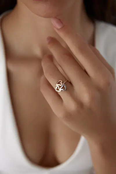 Altın Tria Kalp Yüzük