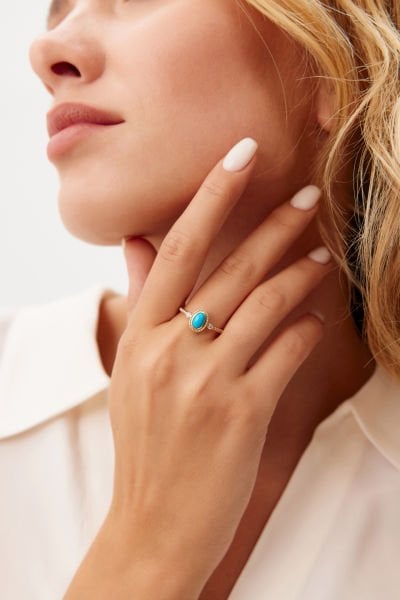 Altın Firuze Taşlı Yüzük