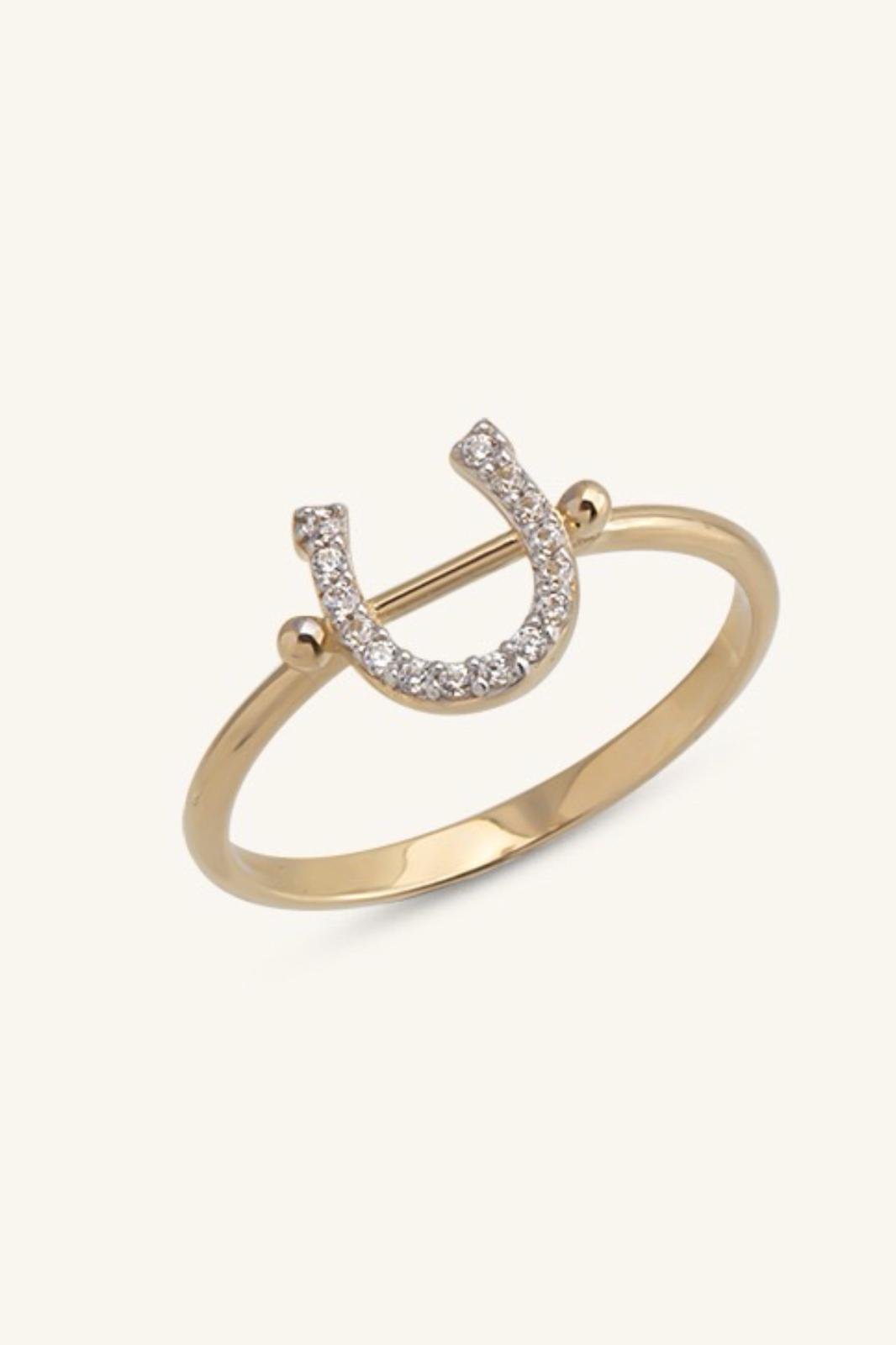 Altın Taşlı Nal Yüzük