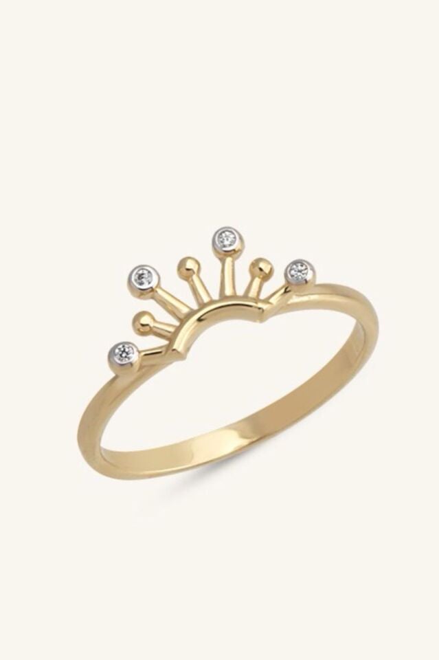 Altın Taşlı Taç Yüzük