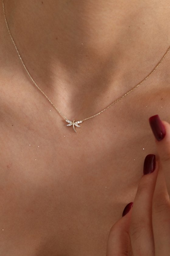 Altın Taşlı Yusufcuk Kolye