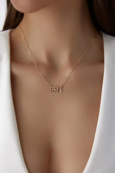 Altın Love Kolye