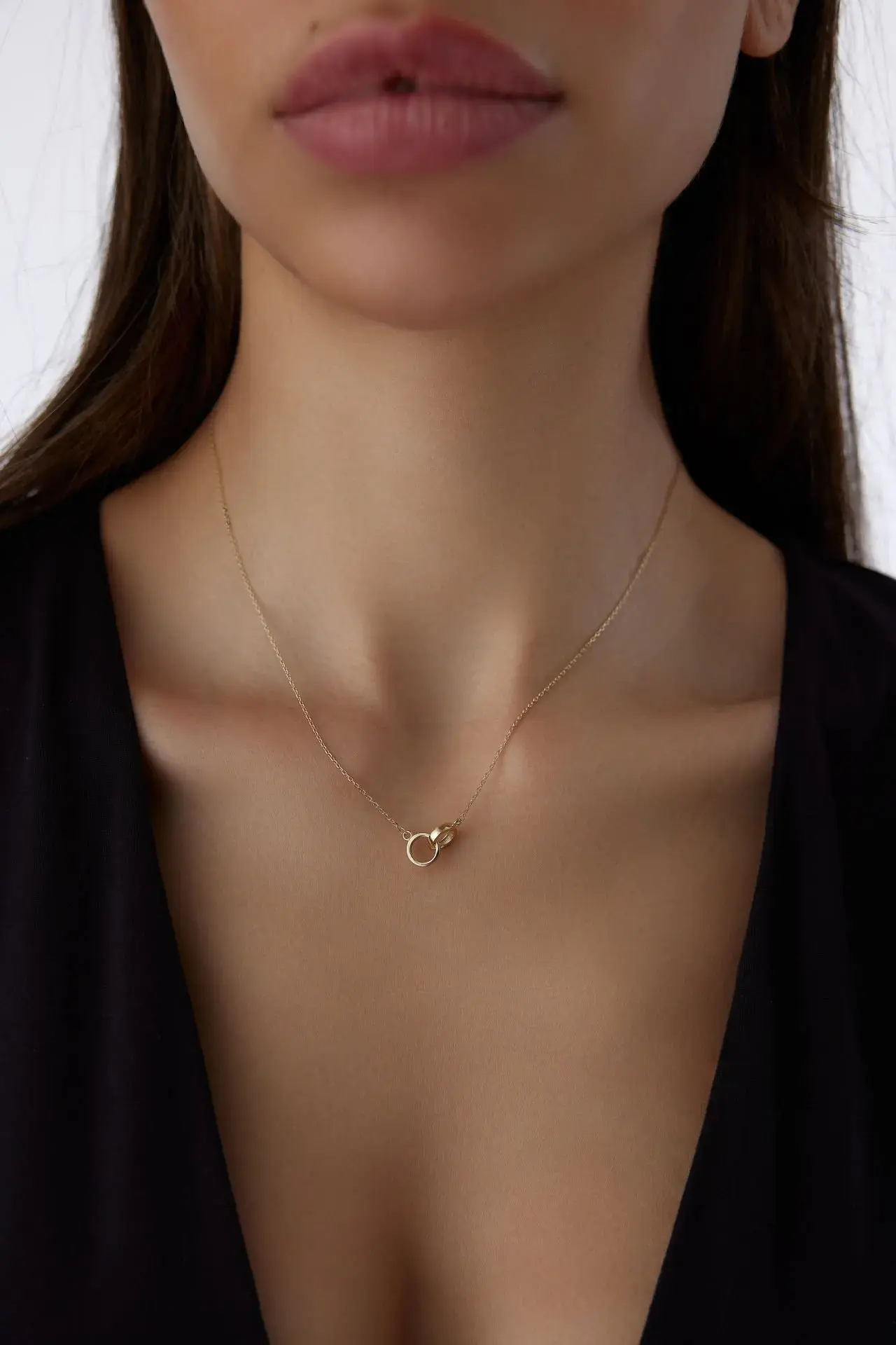 ALTIN İÇ İÇE HALKA KOLYE