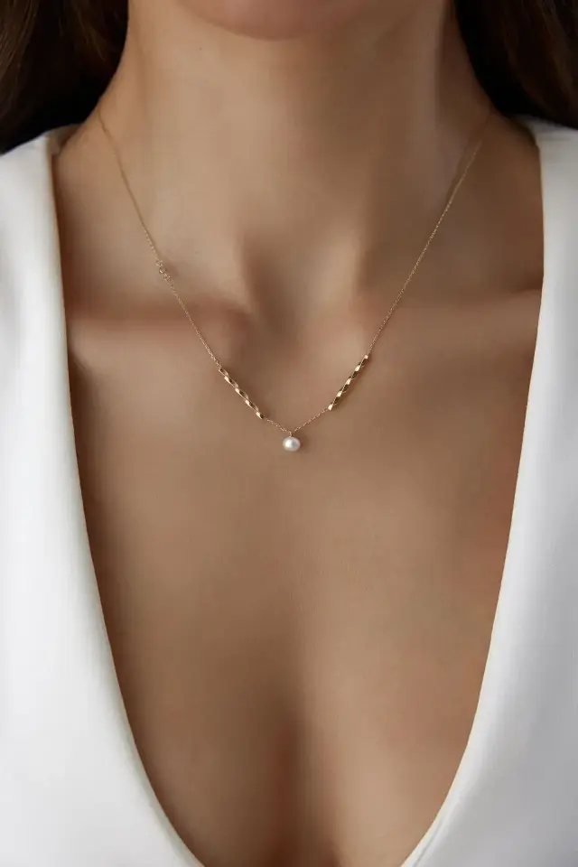 Altın Pearl Kolye