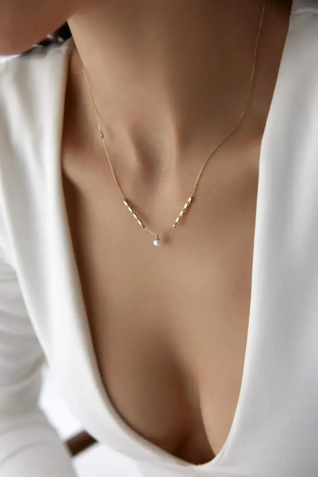Altın Pearl Kolye