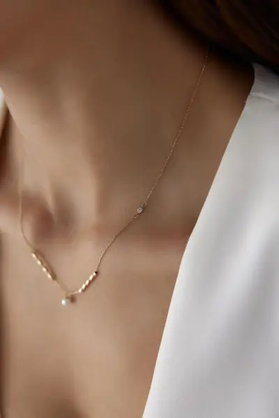 Altın Pearl Kolye