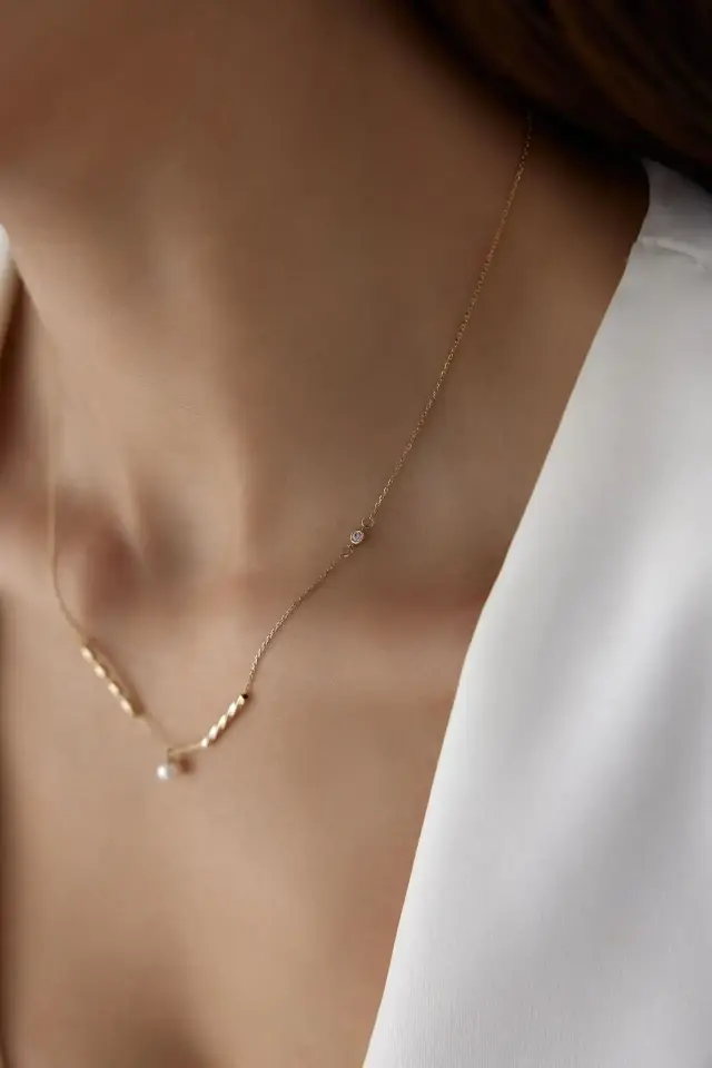 Altın Pearl Kolye
