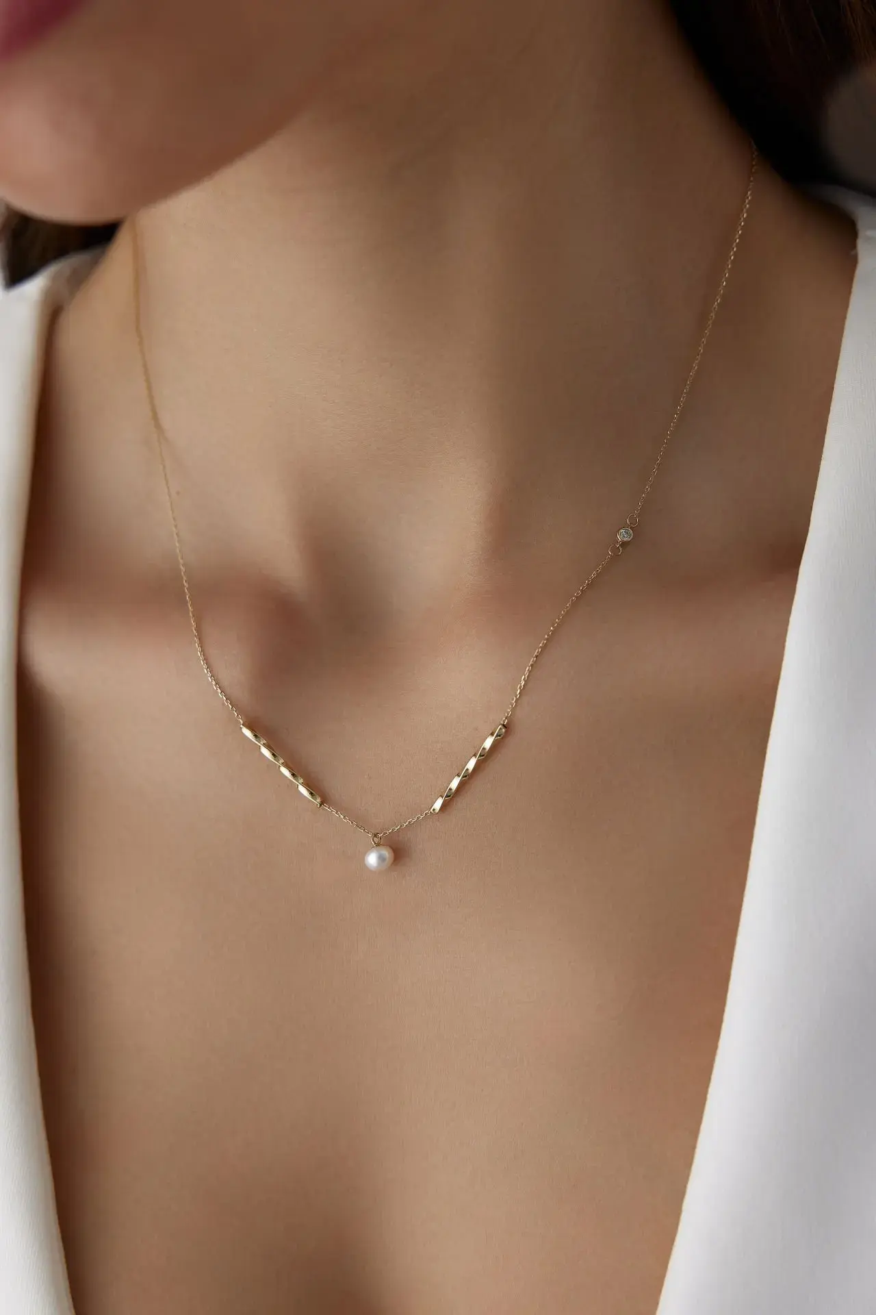 Altın Pearl Kolye
