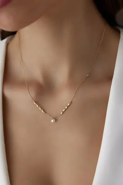 Altın Pearl Kolye
