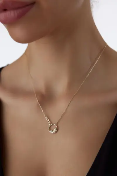 ALTIN TASARIM BAŞAK KOLYE