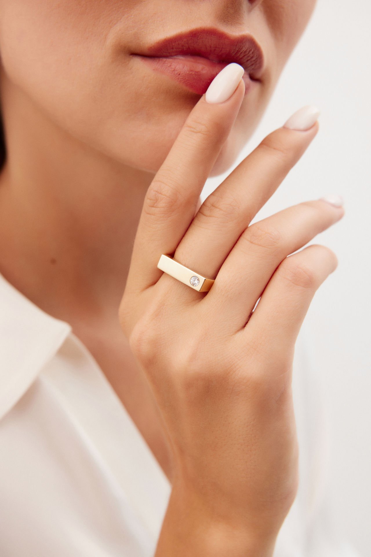 ALTIN TAŞLI PLAKA YÜZÜK