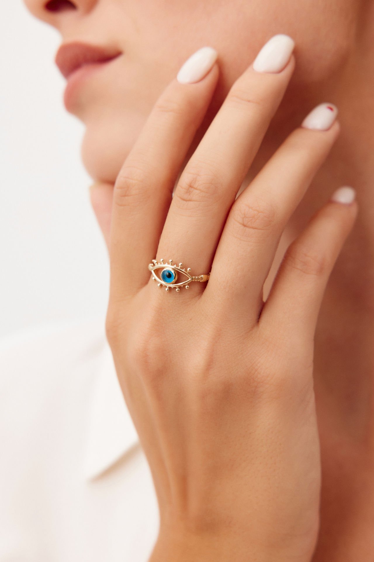 ALTIN NAZAR BONCUKLU  GÖZ YÜZÜK