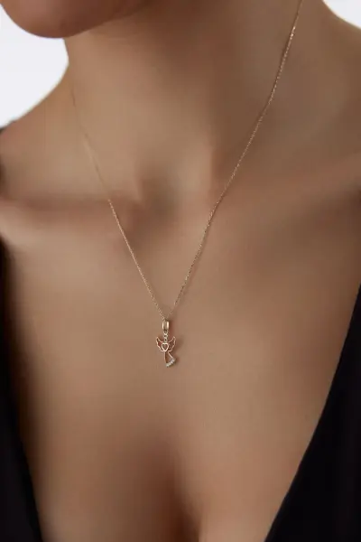 Altın Minimal Melek Kolye