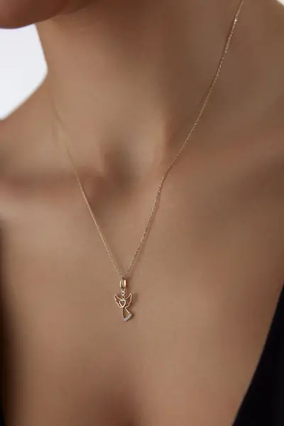 Altın Minimal Melek Kolye