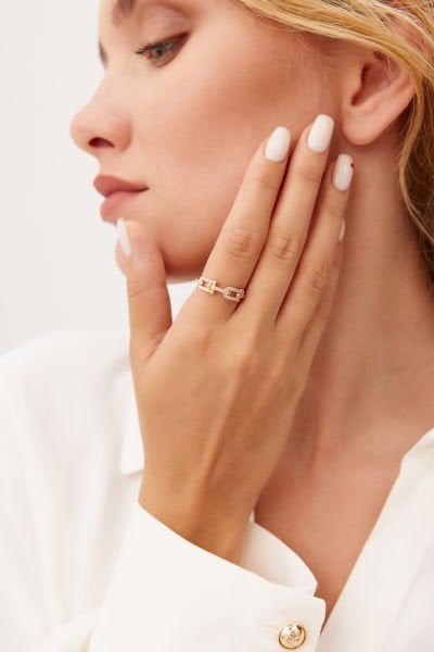 ALTIN T MODEL TAŞLI YÜZÜK