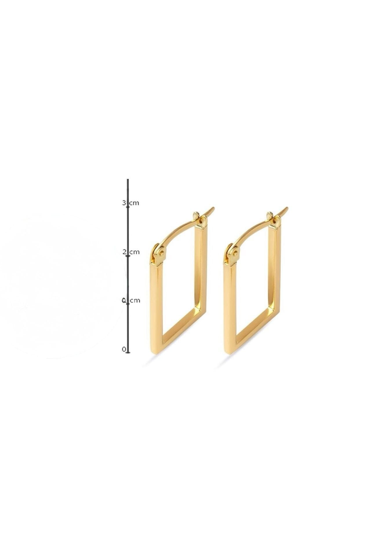 Altın Mini Kare Küpe