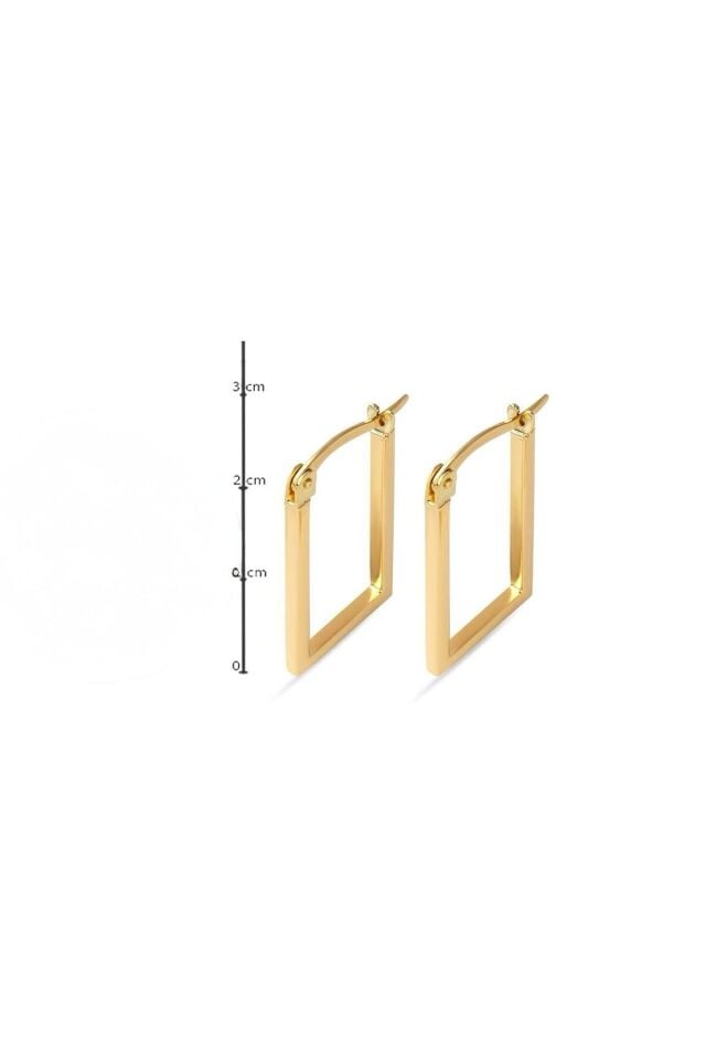 Altın Mini Kare Küpe