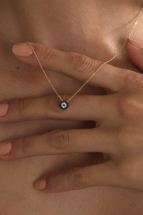 Altın Nazar Boncuğu Kolye