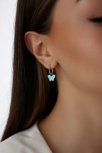 ALTIN MİNELİ KELEBEK KÜPE