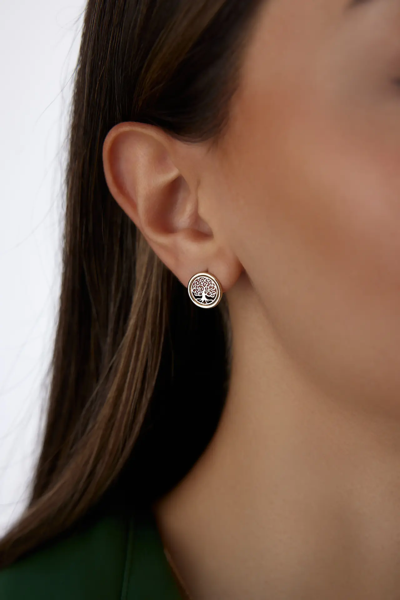 Altın Hayat Ağacı Sade Küpe